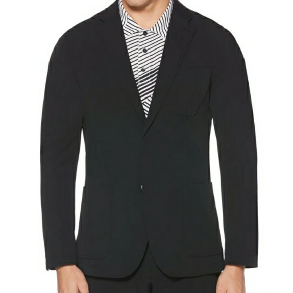 Perry Ellis Stretch No Wrinkle Travel Uniform Black Jacket 48 50 Mens NEW - Picture 3 of 6